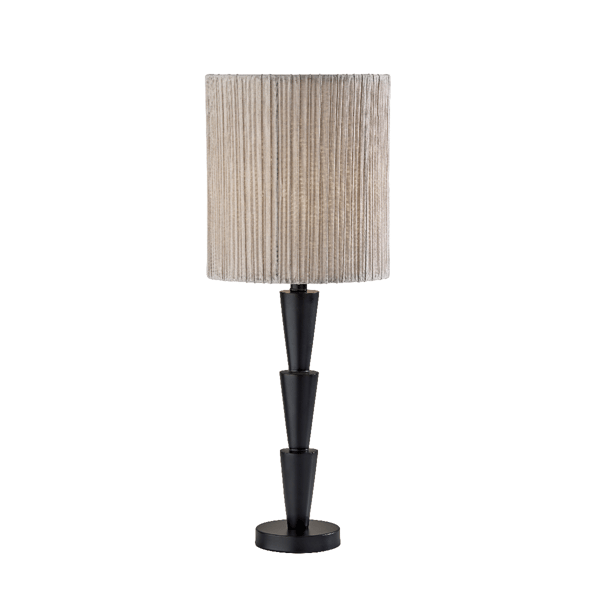 Adesso Amos Table Lamp with Soft Pleated Oatmeal Linen Shade - image 