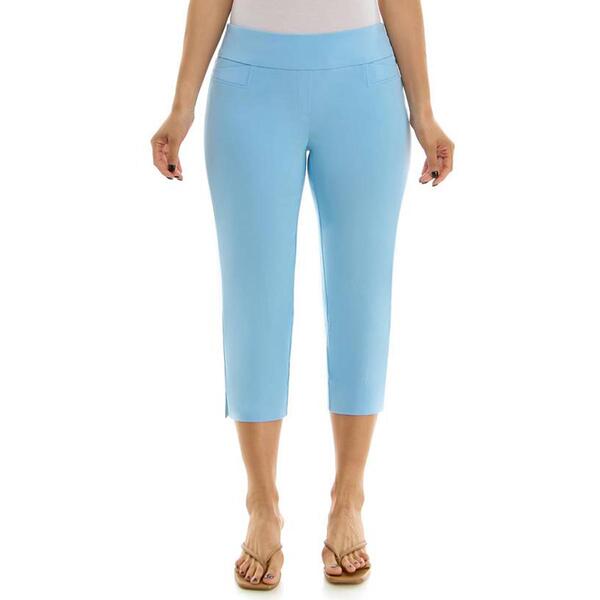 Womens Zac & Rachel Solid Pull on Crop Pants - image 