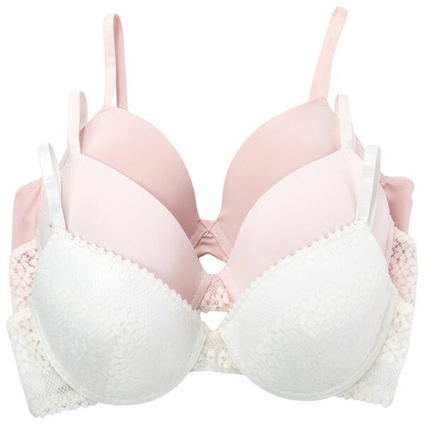 Womens Jessica Simpson 3pk. Lace Micro Demi Bra JS38050 - image 