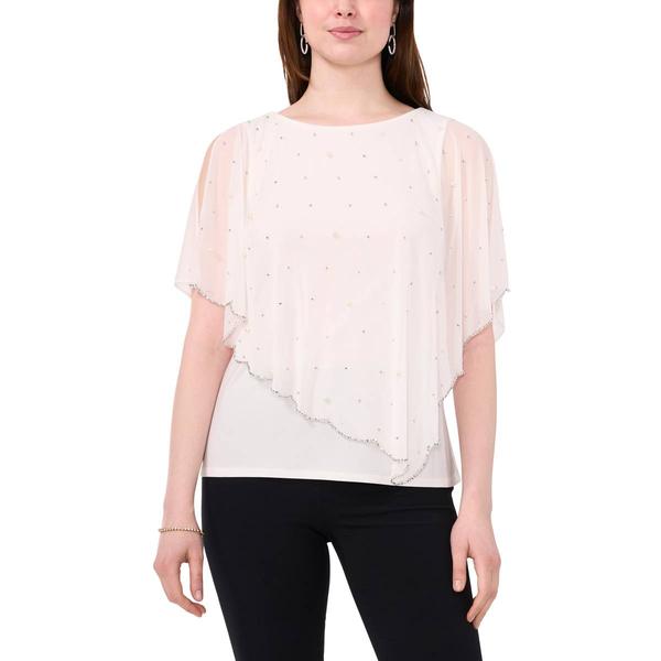 Plus Size MSK Farage Beaded Trim Overlay Blouse