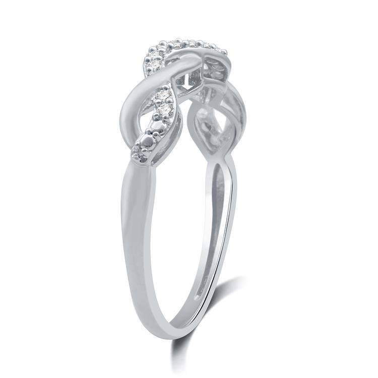 Endless Affection™ 1/10ctw. Diamond Sterling Silver Braid Band