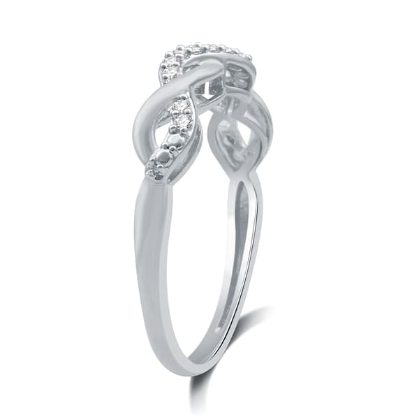 Endless Affection&#8482; 1/10ctw. Diamond Sterling Silver Braid Band