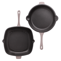 BergHOFF Neo 2pc. Cast Iron Fry Pan & Grill Pan Cookware Set