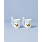 Lenox® Butterfly Meadow® Blue Mugs with Spoons - Set of 2 - image 3
