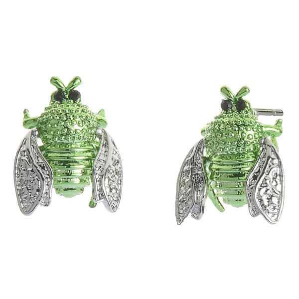 Betsey Johnson Garden Glam Beetle Stud Earrings - image 