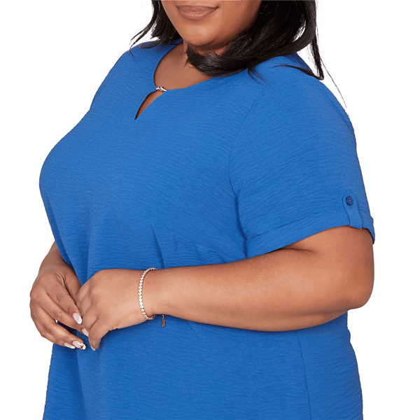 Plus Size Alfred Dunner The Royal Treatment Keyhole Neck Blouse