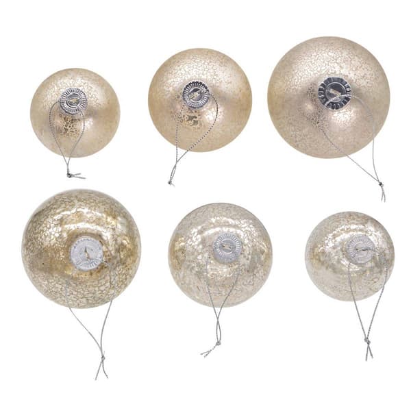 Kurt S. Adler Shiny & Matter Platinum Mercury Glass Ornament Set