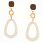 Ashley Cooper(tm)Gold Plated Marble Geo Cabs Hoop Earrings - image 1