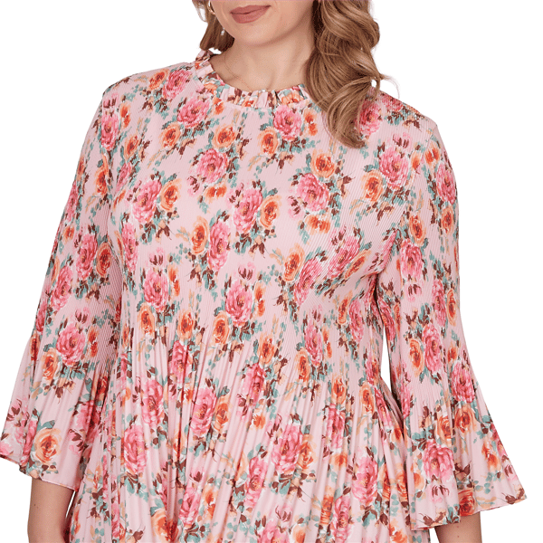 Plus Size Ruby Rd. Renaissance Romance Bell Sleeve Floral Blouse