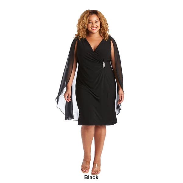 Plus Size R&M Richards Chiffon Duster Cape Wrap Dress