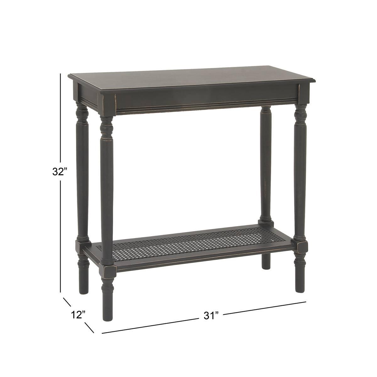 9th & Pike® Black Traditional Wood Console Table