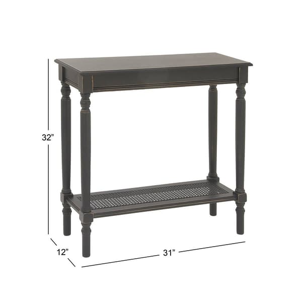 9th & Pike® Black Traditional Wood Console Table