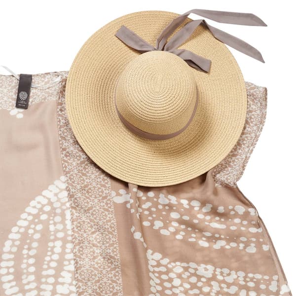 Womens Vince Camuto 2-piece Abstract Leaf Kimono & Hat Set