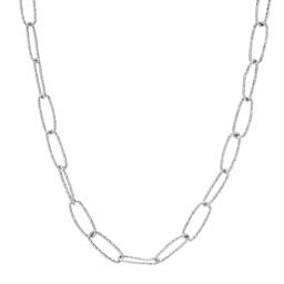 Sterling Silver Diamond Cut Paperclip Chain Necklace
