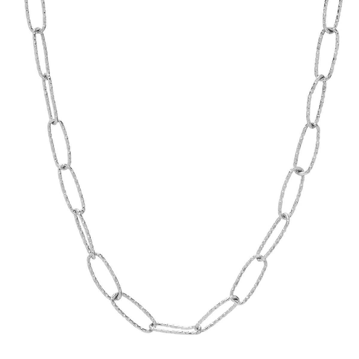 Sterling Silver Diamond Cut Paperclip Chain Necklace