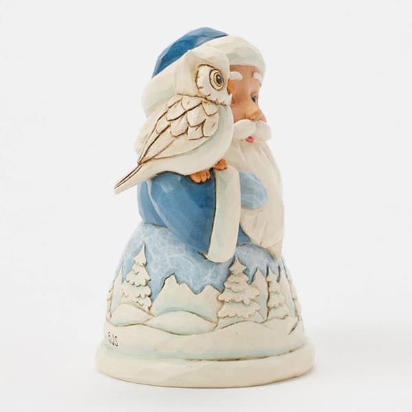Jim Shore Blue Santa with Owl Mini Christmas Figurine