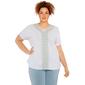 Plus Size Alfred Dunner Coconut Grove Center Geo Embroidery Tee - image 1