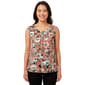 Womens Kasper Sleeveless Keyhole Neck Floral Blouse - image 1