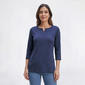Womens Hasting & Smith Split Neck Tee with Shoulder Buttons - image 1