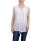 Womens NY Collection Sleeveless Eyelet Tie Front Pleat Blouse - image 2