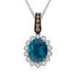 Le Vian(R) Deep Sea Blue Topaz(tm) & Diamonds Flower-Inspired Pendant - image 1