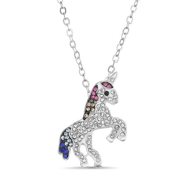 Crystal Kingdom Multi-Color Crystal Unicorn Pendant Necklace - image 