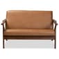 Baxton Studio Bianca Modern Wood & Faux Leather Effect Loveseat - image 2