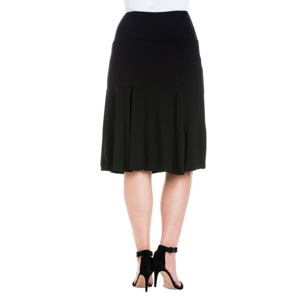 Plus Size 24/7 Comfort Apparel Midi Skirt