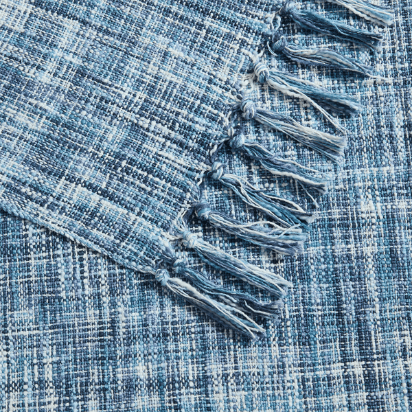 Palm Aire Margate Blue Cotton Throw Blanket