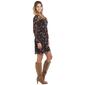 Womens MSK  Long Sleeve Floral V-Neck Tie Back A-Line Dress - image 4