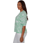Womens Ruby Rd. Hothouse Florals Puff Sleeve Blouse - image 4