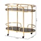 Baxton Studio Leighton Glam & Luxe Gold Metal 2-Tier Wine Cart - image 7
