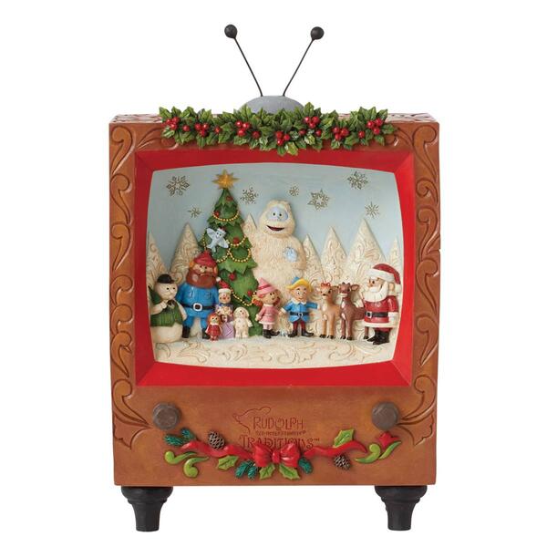 Jim Shore Rudolph LED Diorama TV Scene Christmas Figure - image 