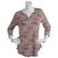Womens Emaline Key Items Printed 3/4 Sleeve Notch Neck Top - image 1