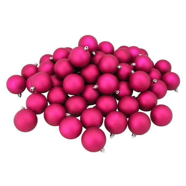 Northlight Seasonal 60ct. Magenta Christmas Ball Ornaments