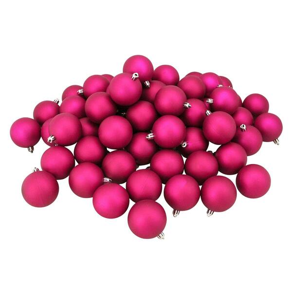 Northlight Seasonal 60ct. Magenta Christmas Ball Ornaments - image 