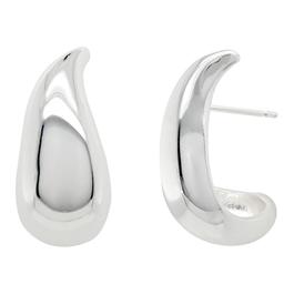 Marsala Fine Silver Plated Curve Puff Earrings