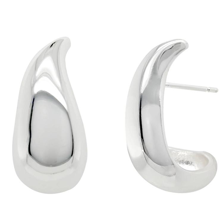 Marsala Fine Silver Plated Curve Puff Earrings