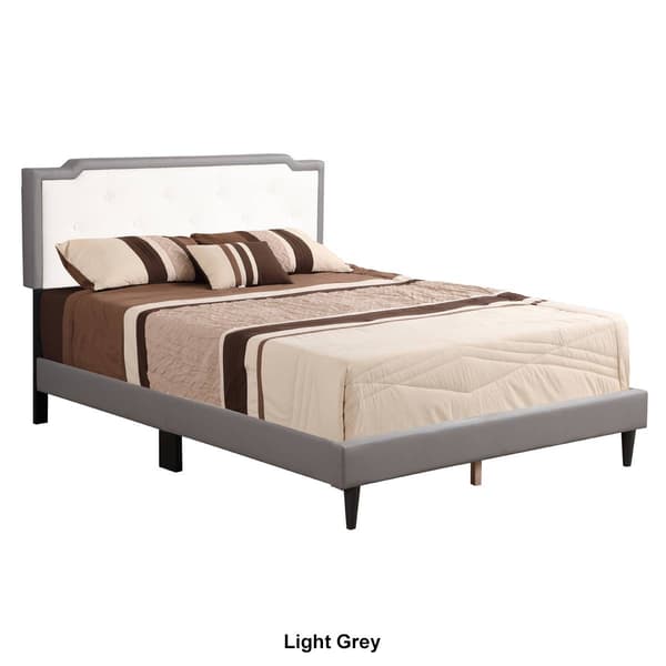 Passion Furniture Deb Jewel Tufted Panel Bed Frame - Full