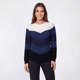 Womens Preswick & Moore® Long Sleeve Chevron Sweater