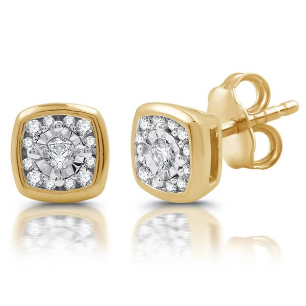Nova Star® Lab Grown Diamond Cushion Frame Pendant &  Earring Set