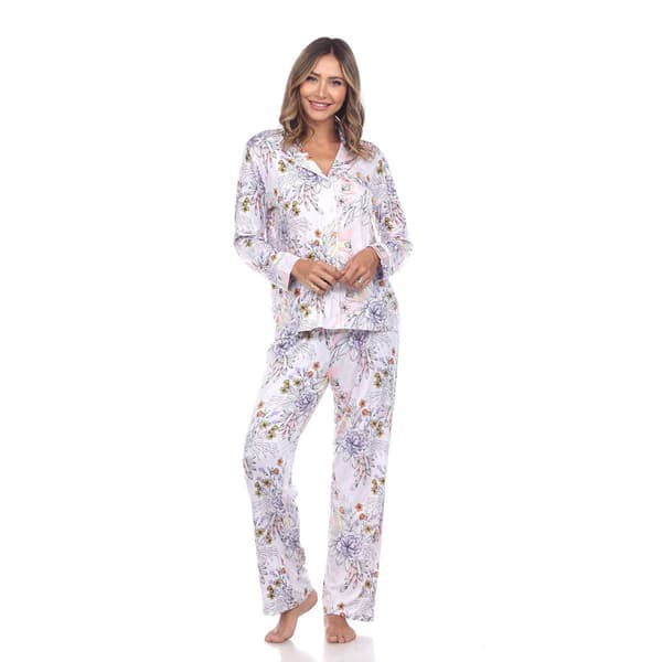 Womens White Mark 2pc. Long Sleeve Floral Pajama Set - image 