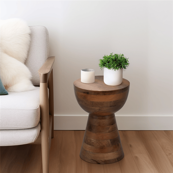 Sagebrook Home Mango Wood  Round Top Accent Table
