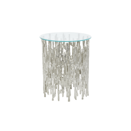 9th & Pike(R) Contemporary Silver Aluminum Metal Accent Table