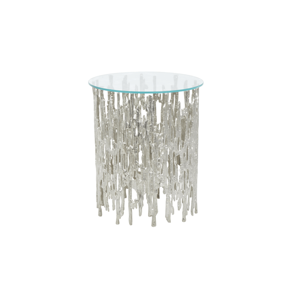 9th & Pike® Contemporary Silver Aluminum Metal End Table