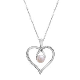 Diamond Classics&#40;tm&#41; 1/10ct Ida Pearl Heart Pendant