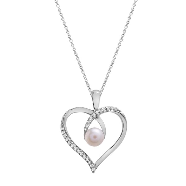 Diamond Classics(tm) 1/10ct Ida Pearl Heart Pendant - image 