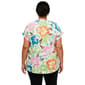 Plus Size Cocomo Short Sleeve Pleated Floral Split Neck Blouse - image 2