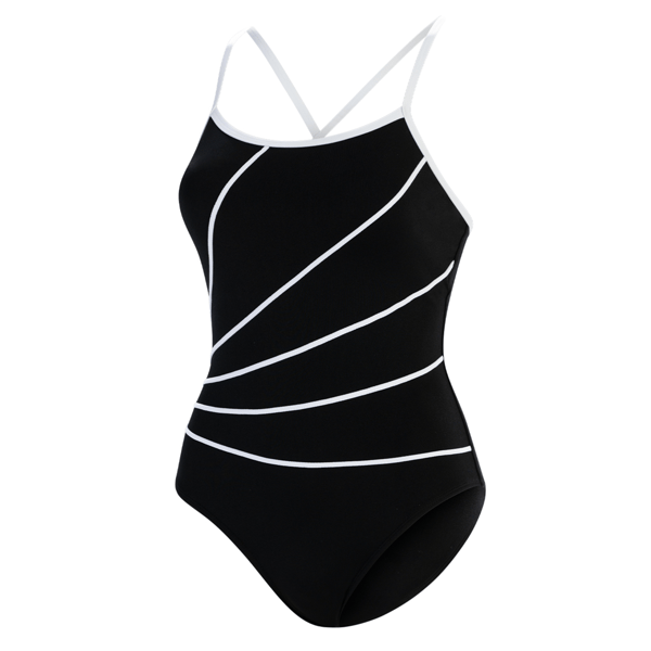 Womens Dolfin® Color Block Criss-Cross Straps One Piece Swimsuit