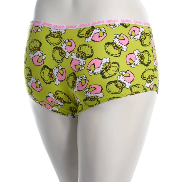 Juniors Grinch Licensed Grinch Expressions Toss Boyshort Panties